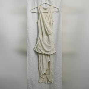 Cache Asymmetrical Cream Draped Dress